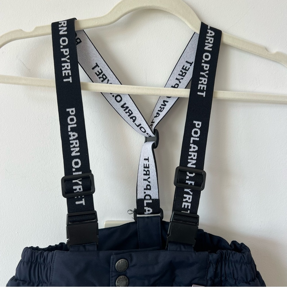 Polarn O. Pyret Kids Navy Snow Pants Suspenders Reflective Ski Pants Size 6–7 - Picture 3 of 7
